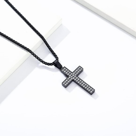Men Stainless Steel Crucifix Cross Jesus Christ Pendant Necklace - Picture 9 of 9
